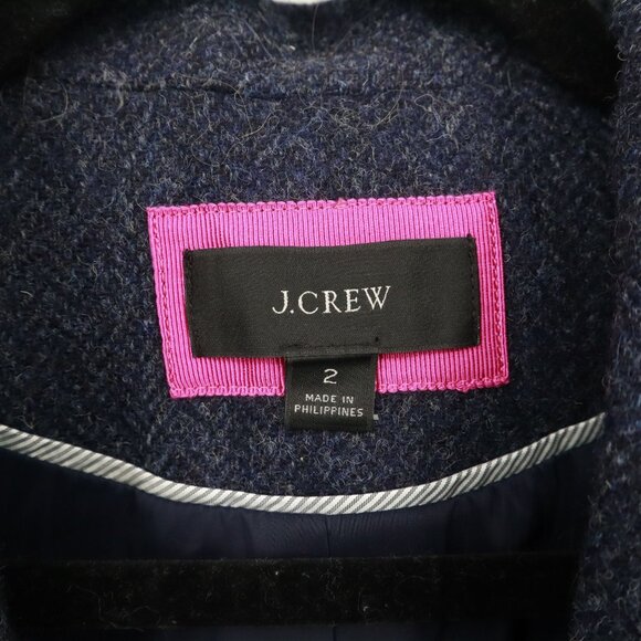 J. Crew Long Parke Wool Blazer Womens 2 Navy Professional Office Career Preppy - Picture 3 of 16